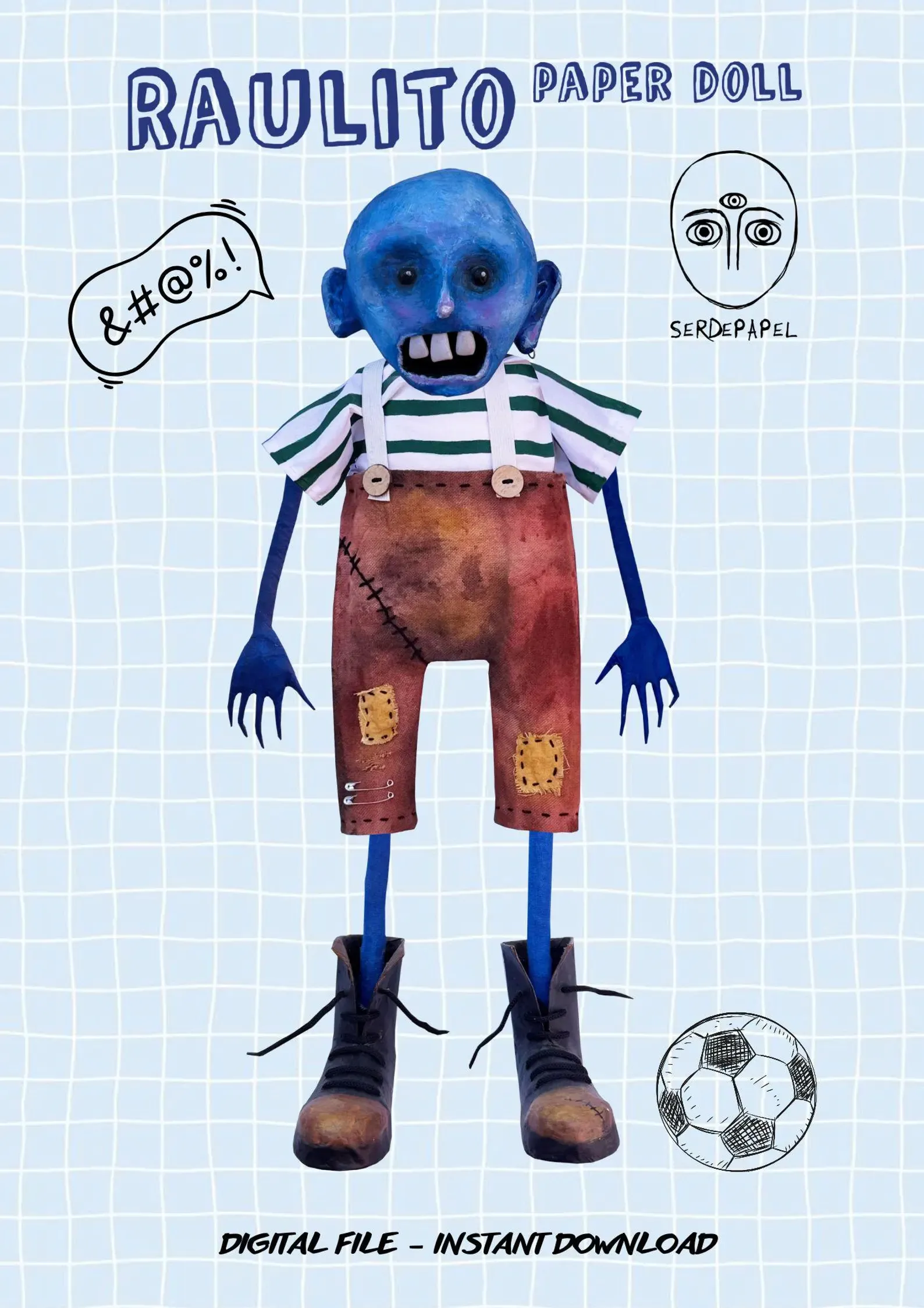 1 Raulito, Paperdoll imprimible. Descarga digital en formato A4 - Imagen 1